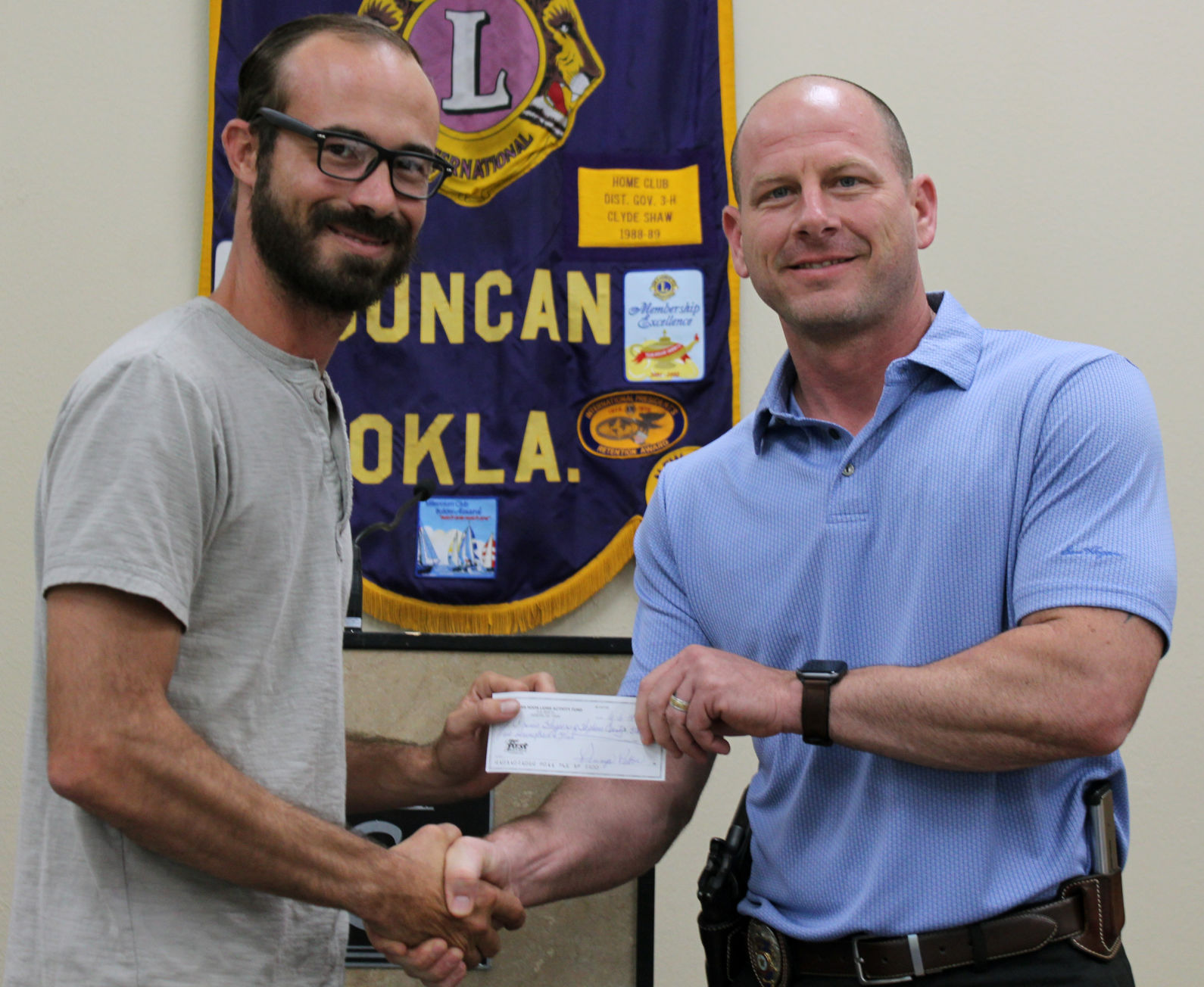 Duncan Noon Lion's donate to Crime Stoppers